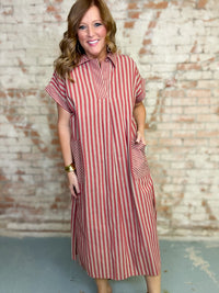 Valentina Stripe Midi Dress