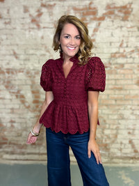 Elva Eyelet Top