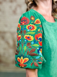 Nelle Embroidered Sleeve Top