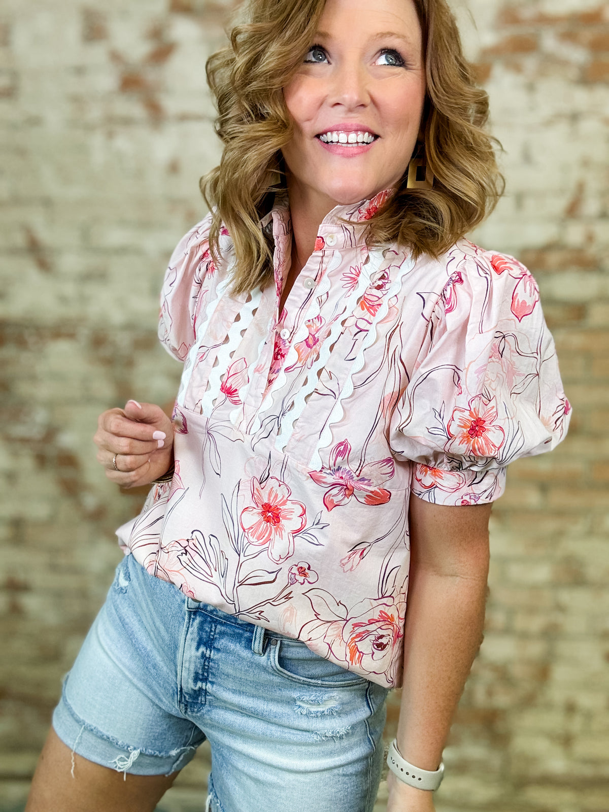 Sabrina Floral Button Top