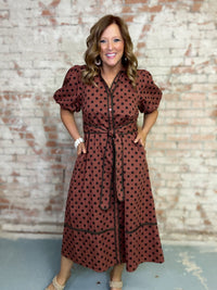 Breana Polka Dot Midi Dress
