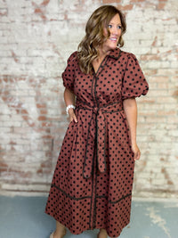 Breana Polka Dot Midi Dress
