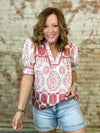 Dawn Trimmed Print Top