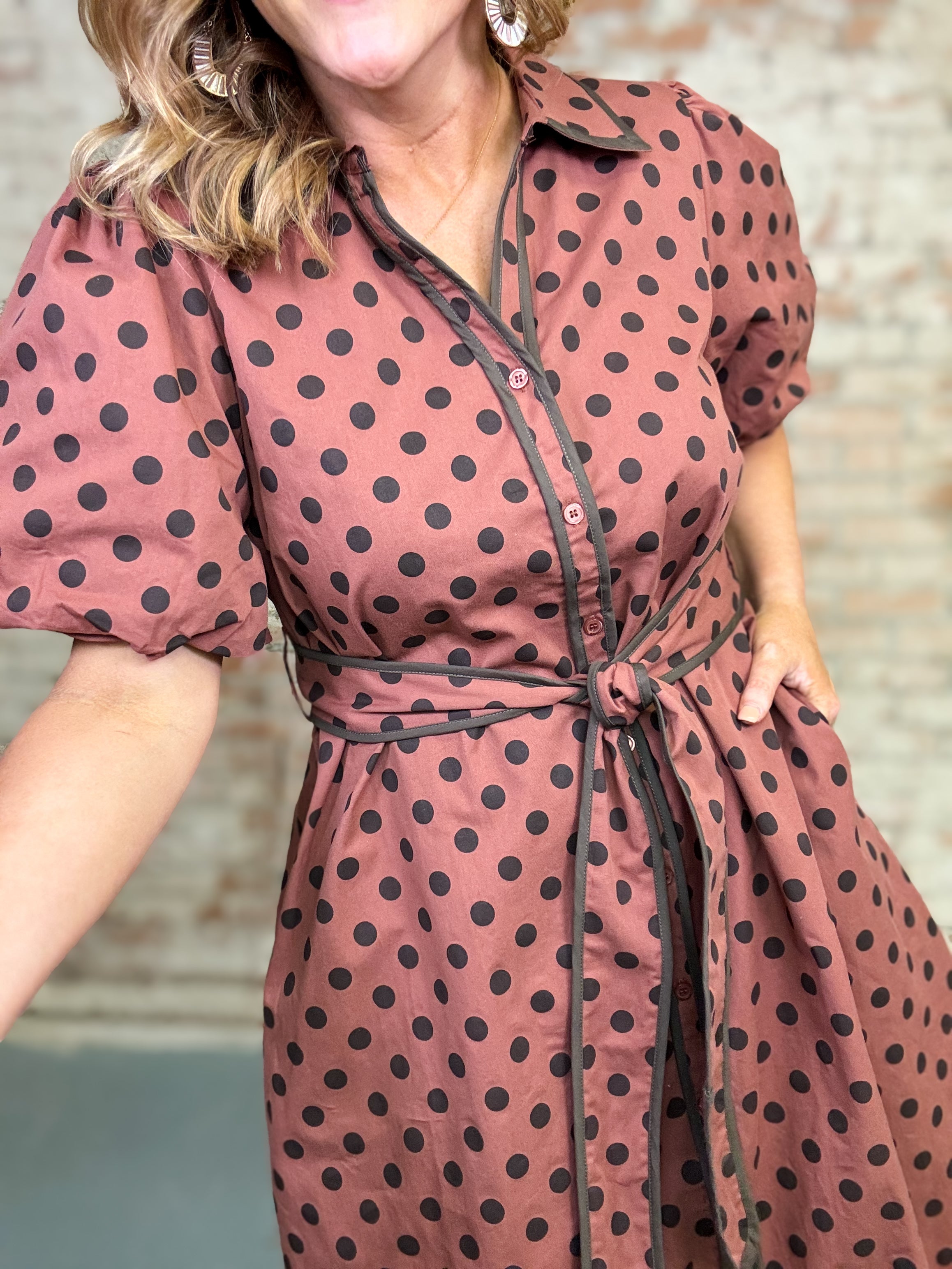 Breana Polka Dot Midi Dress