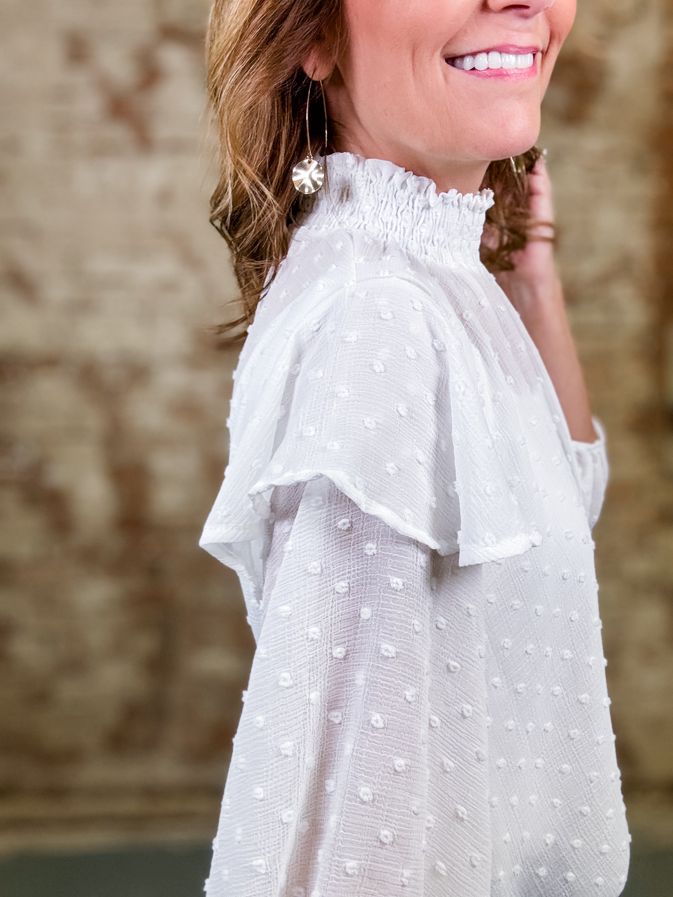 Lindsey Pom Pom Chiffon Top