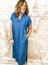 Lorenza Denim Collared Dress - FINAL SALE