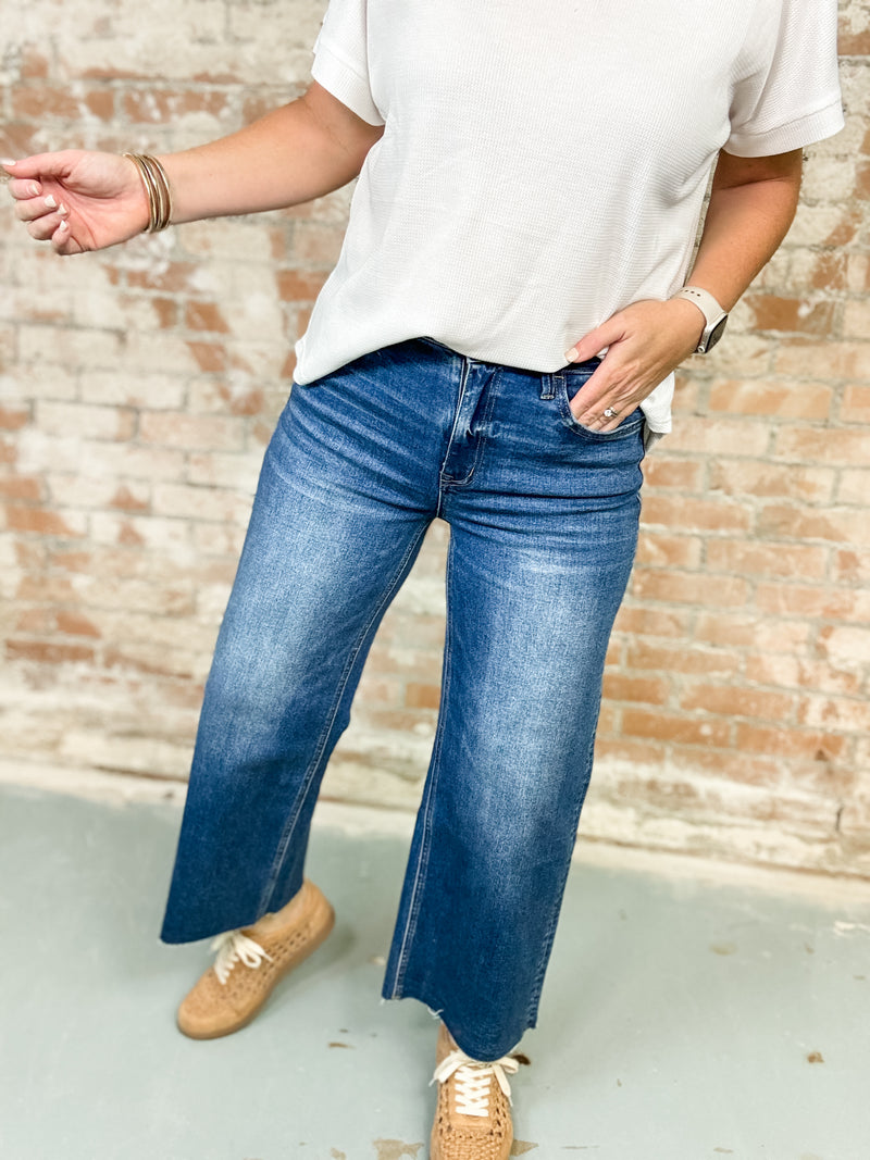 Harlowe High Rise Crop Wide Leg Jeans