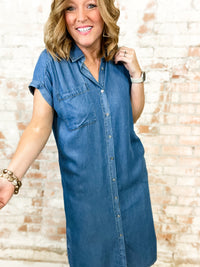 Lorenza Denim Collared Dress - FINAL SALE