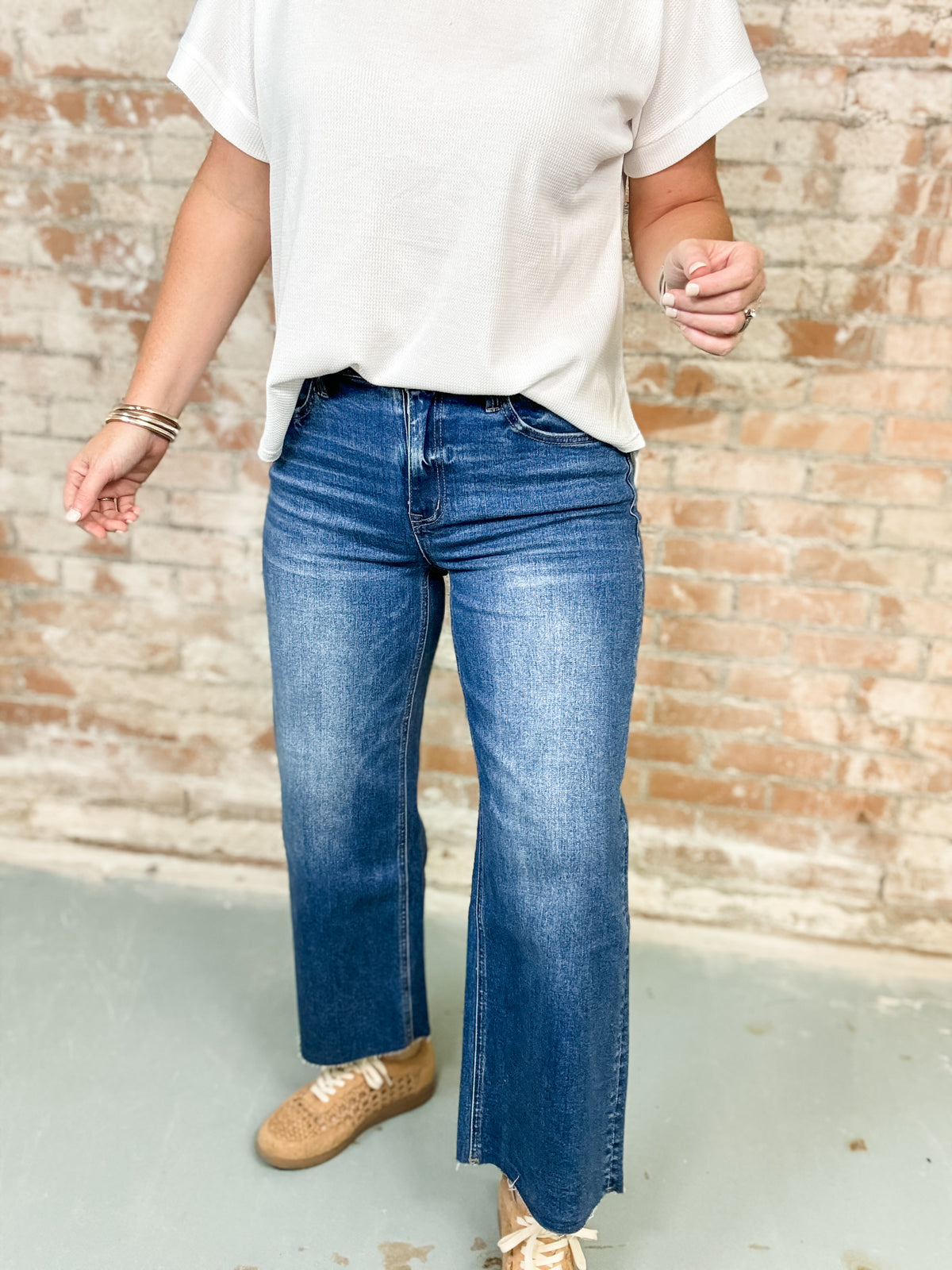 Harlowe High Rise Crop Wide Leg Jeans