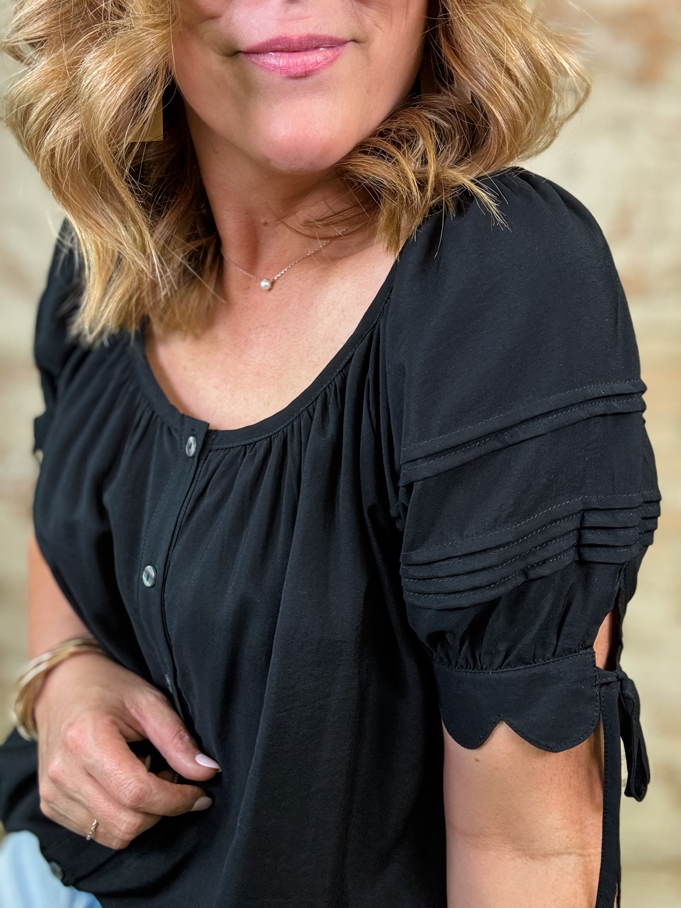 Suzette Scallop Sleeve Top