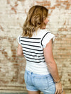 Dessa Stripe Ruffle Sleeve Top