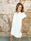 Aubrey Scallop Hem Shirt Dress