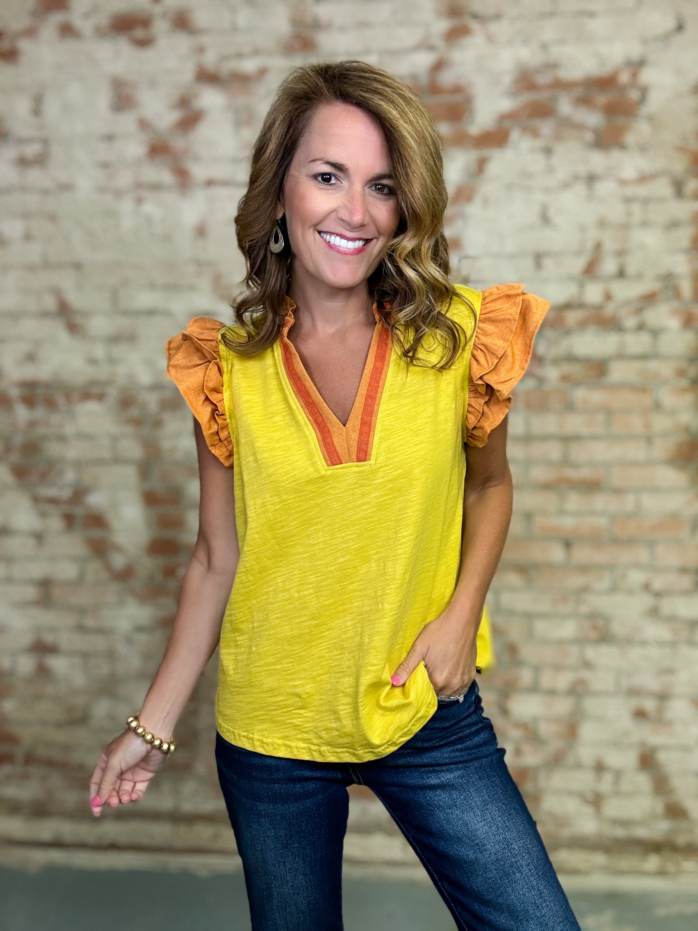 Aalyiah Ruffled Sleeve Top – abeccagrace