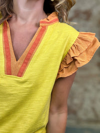 Aalyiah Ruffled Sleeve Top