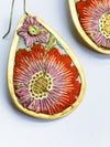 Honey Embroidered Teardrop Earrings