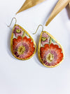 Honey Embroidered Teardrop Earrings