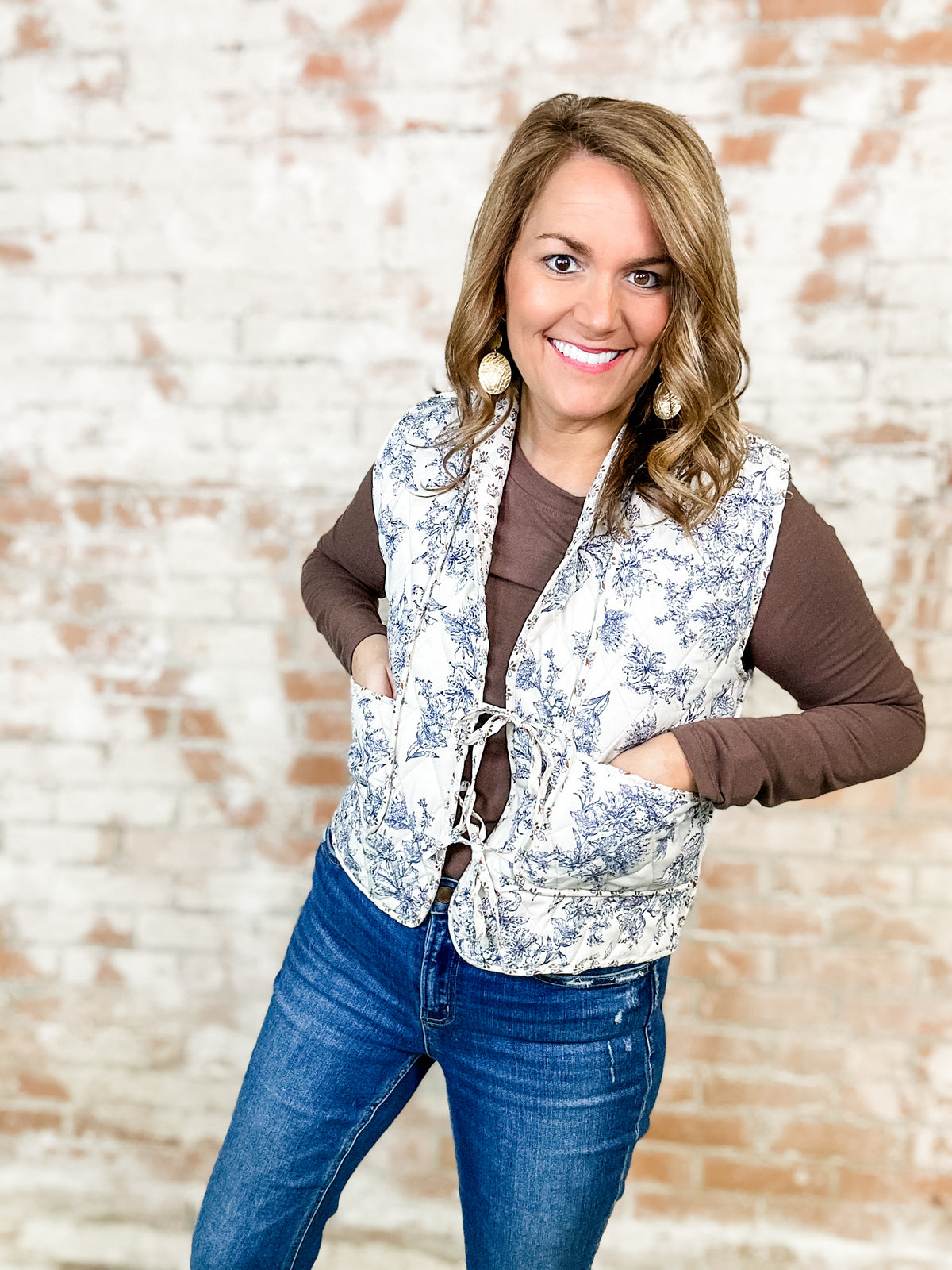 Winnie Tie Front Quilted Vest