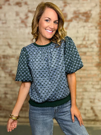 Helena Geometric Print Top