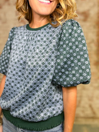 Helena Geometric Print Top