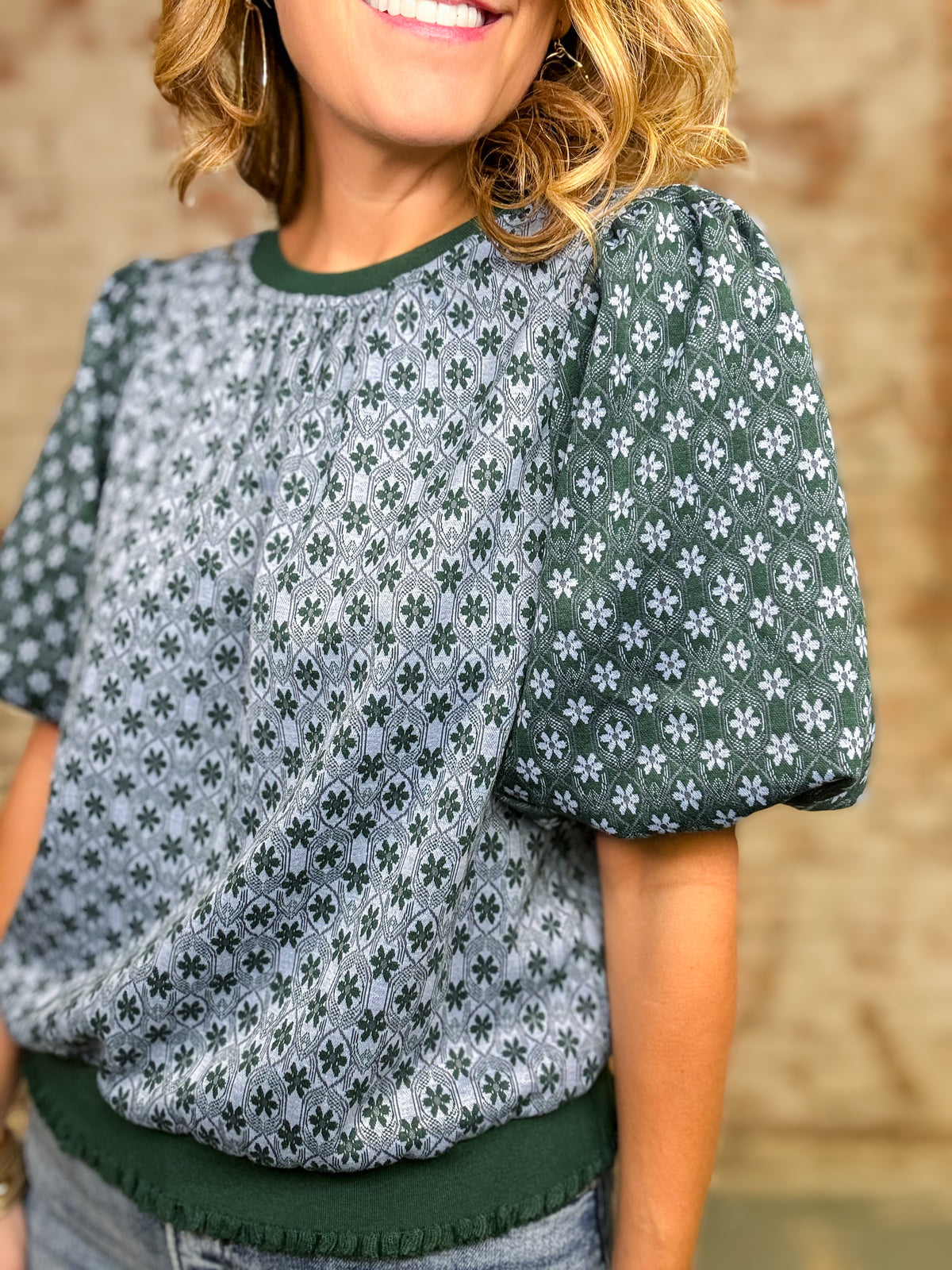 Helena Geometric Print Top