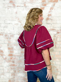 Cynthiana Colorblock Trim Top