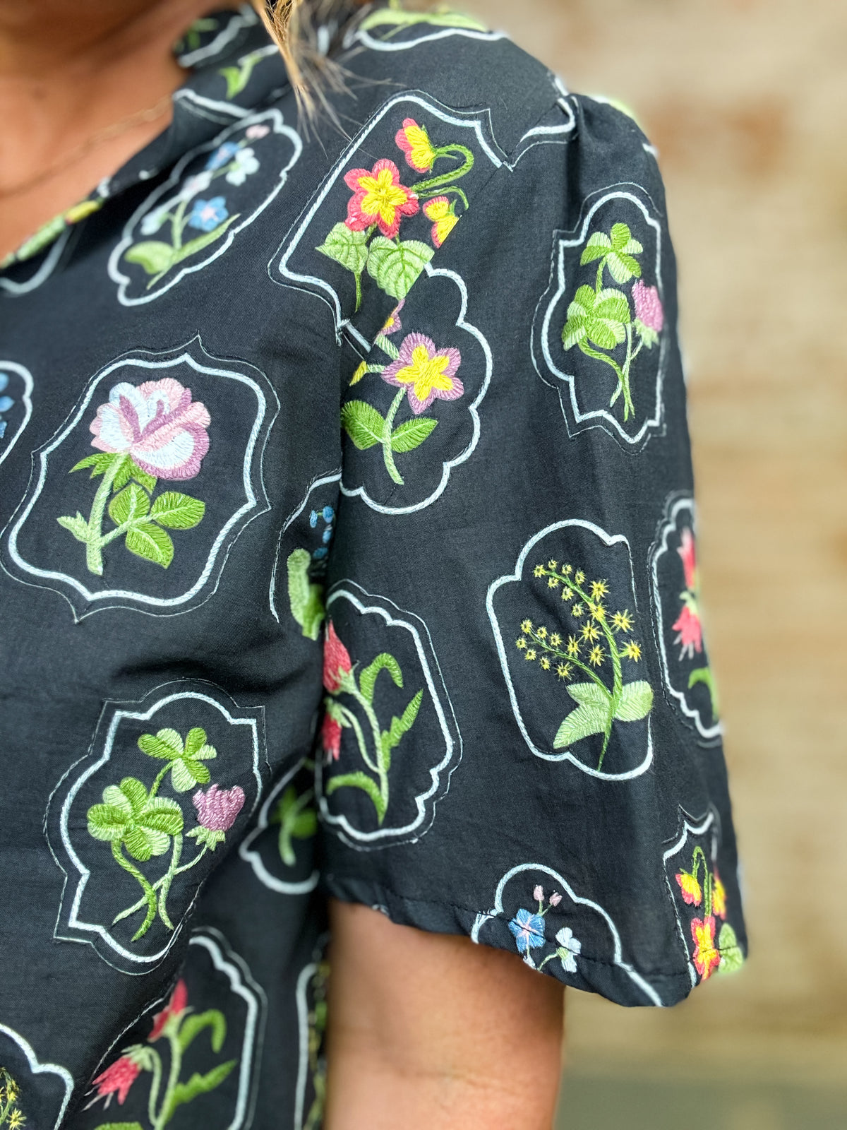 Drew Floral Embroidered Top
