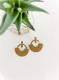 Jencie Leather + Gold Earrings