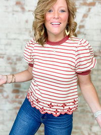 Kerrie Eyelet Stripe Top