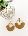 Jencie Leather + Gold Earrings