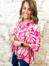 Mindi Pink Floral Print Top - FINAL SALE