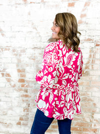 Mindi Pink Floral Print Top - FINAL SALE