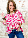 Mindi Pink Floral Print Top - FINAL SALE