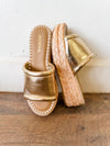 Monte Gold Raffia Wedge Sandals - FINAL SALE