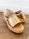 Monte Gold Raffia Wedge Sandals - FINAL SALE