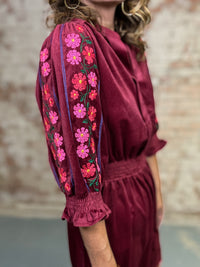 Ryland Embroidered Sleeve Dress
