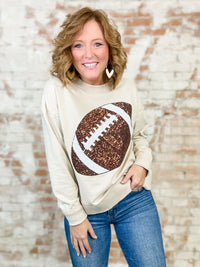 Long Sleeve Sequin Football Top