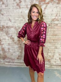 Ryland Embroidered Sleeve Dress