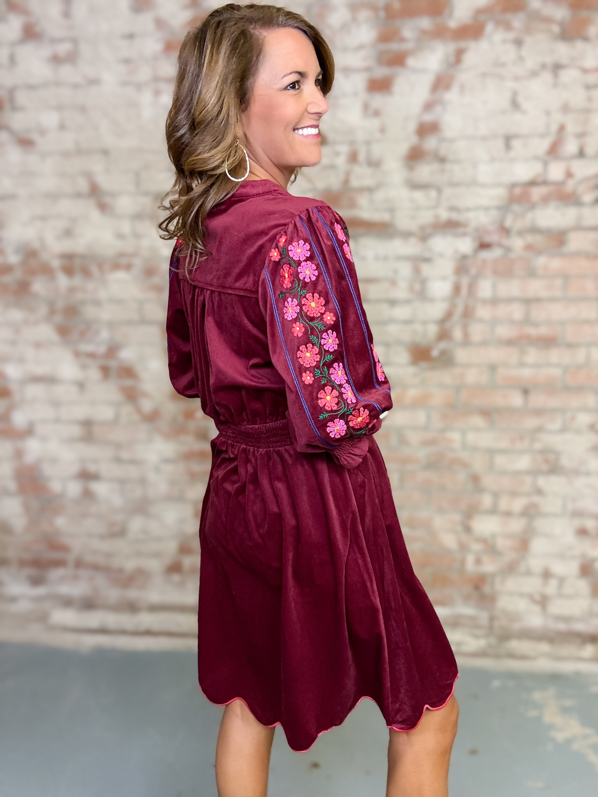 Ryland Embroidered Sleeve Dress