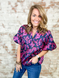 THML Paula Floral Puff Sleeve Top