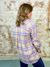 Adele Flannel Button Down Shacket