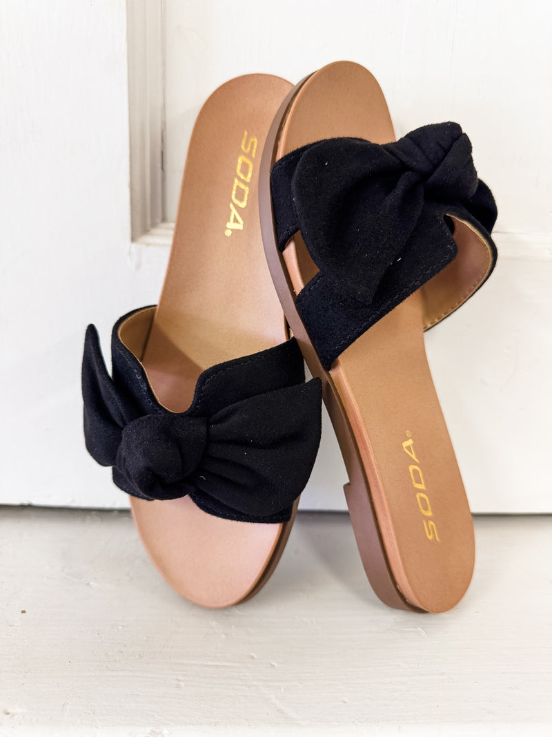 Ava Black Bow Sandal