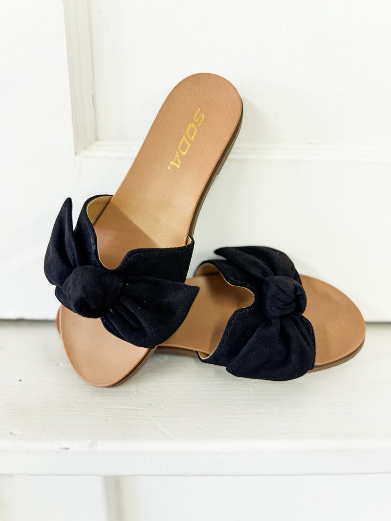 Ava Black Bow Sandal