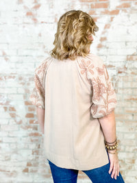 Celina Embroidered Sleeve Top