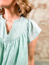 Anderson Pintuck Flutter Top