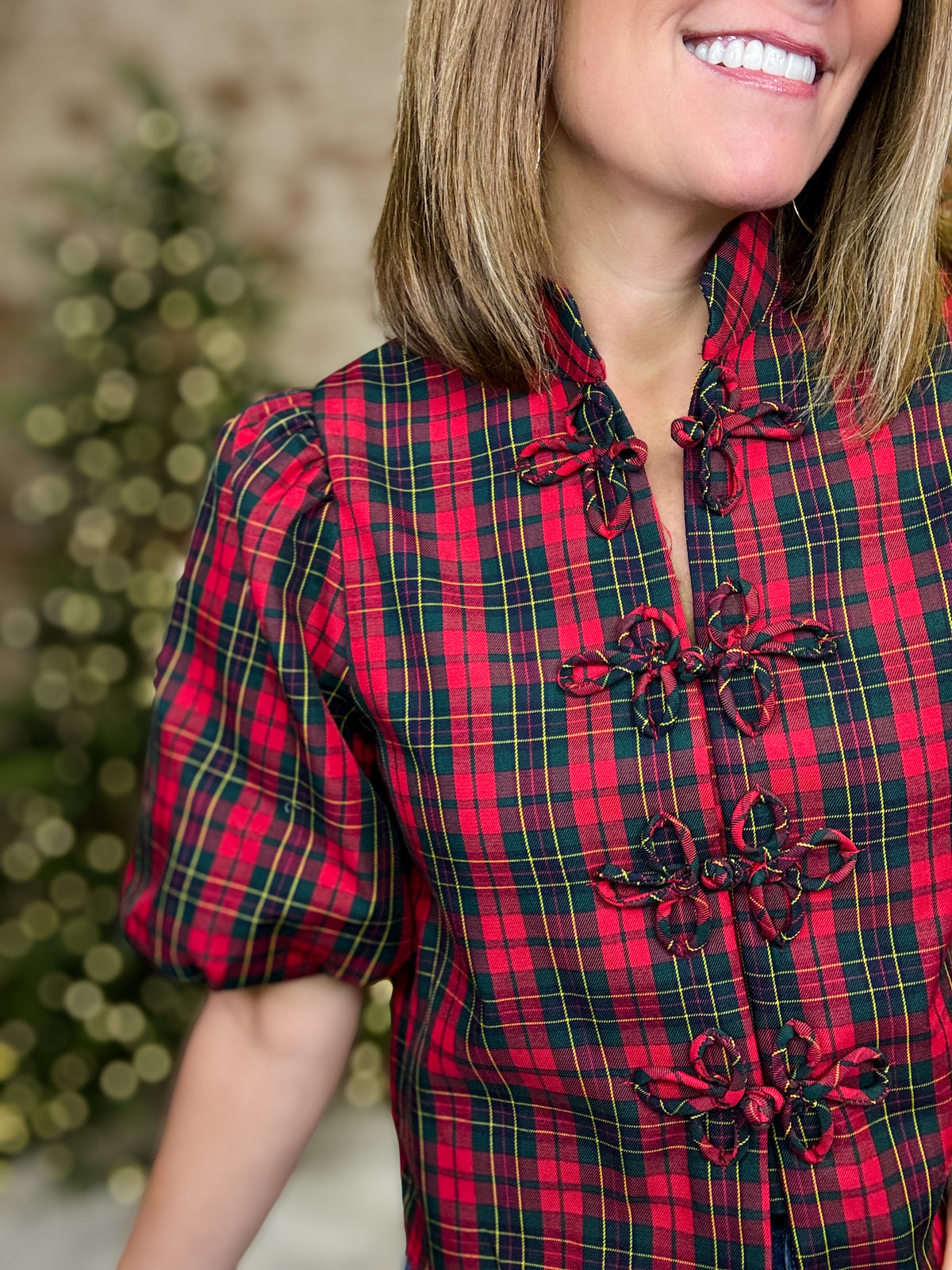 Kassie Plaid Top