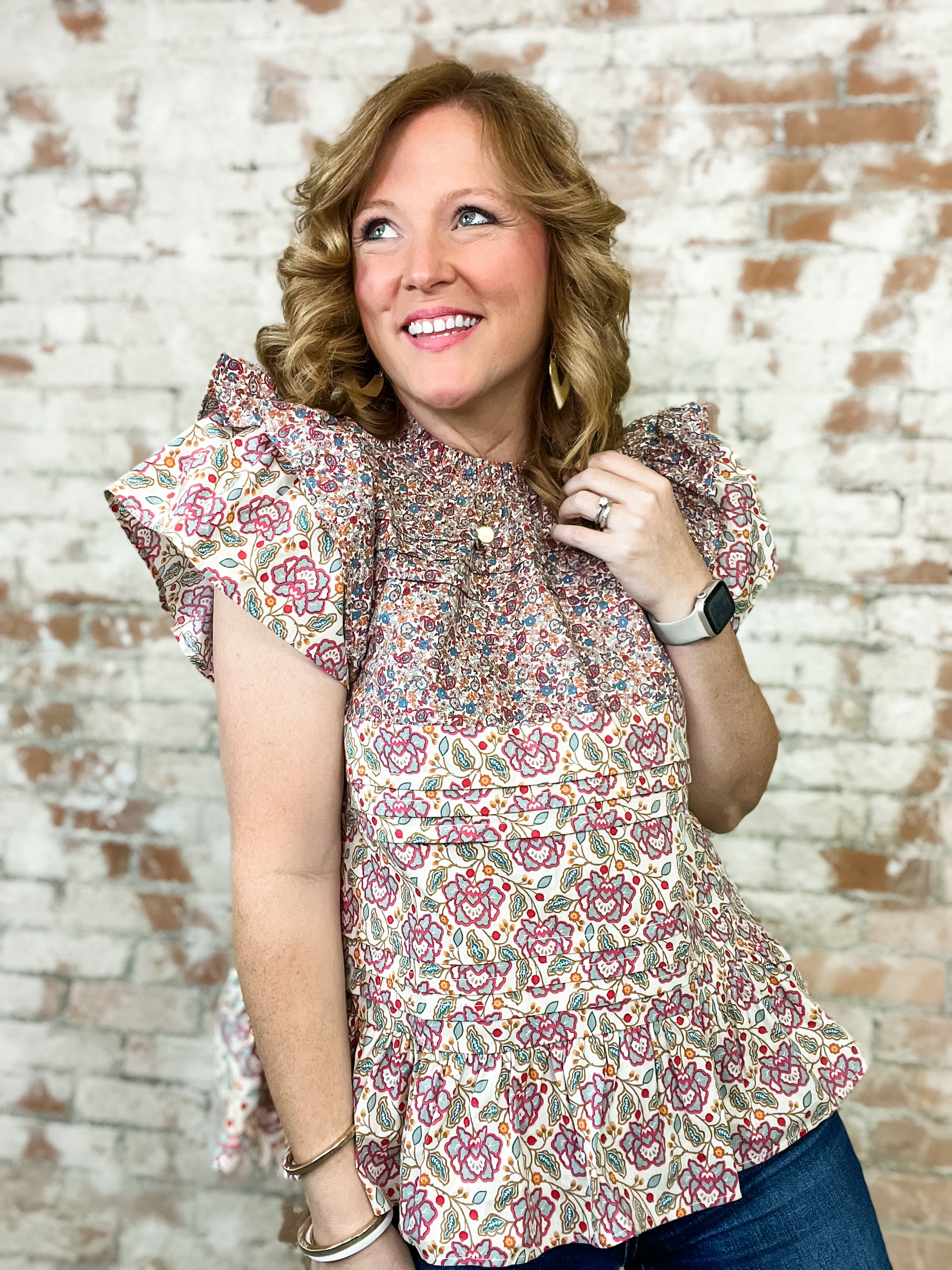 Andie Floral Pleat Detail Top - FINAL SALE