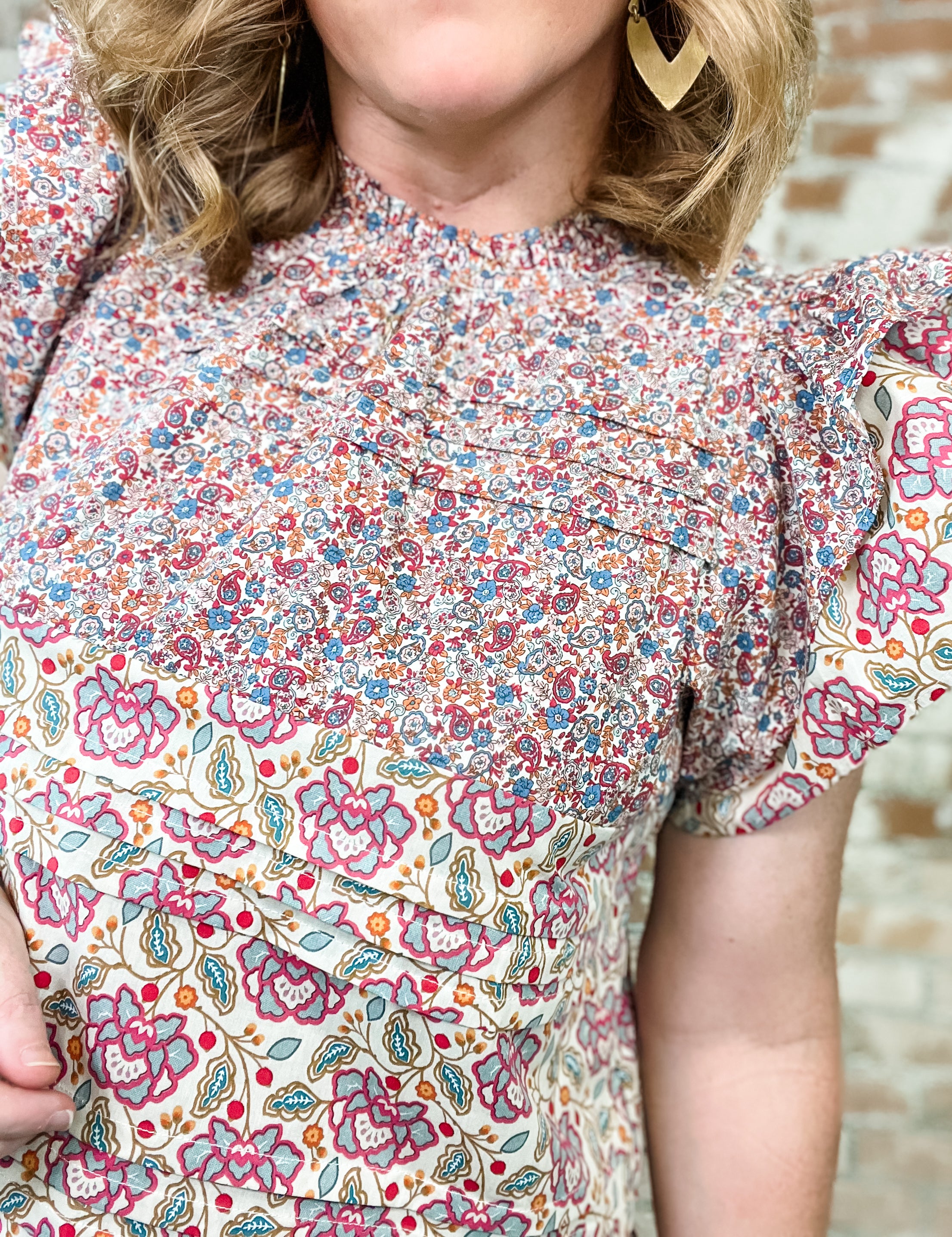 Andie Floral Pleat Detail Top - FINAL SALE