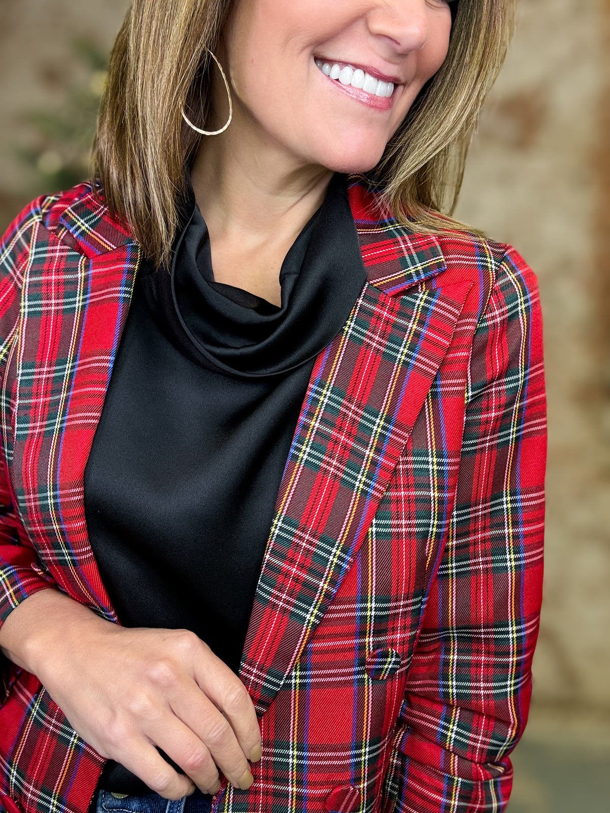 Crista Tartan Plaid Blazer