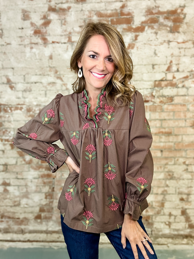 Ember Embroidered Top