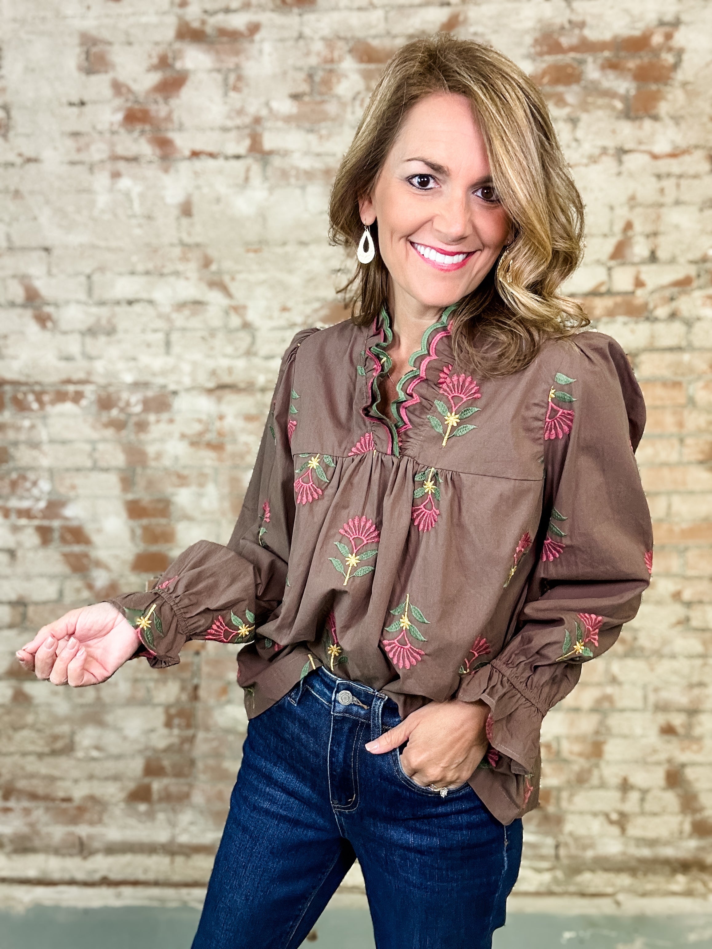Ember Embroidered Top